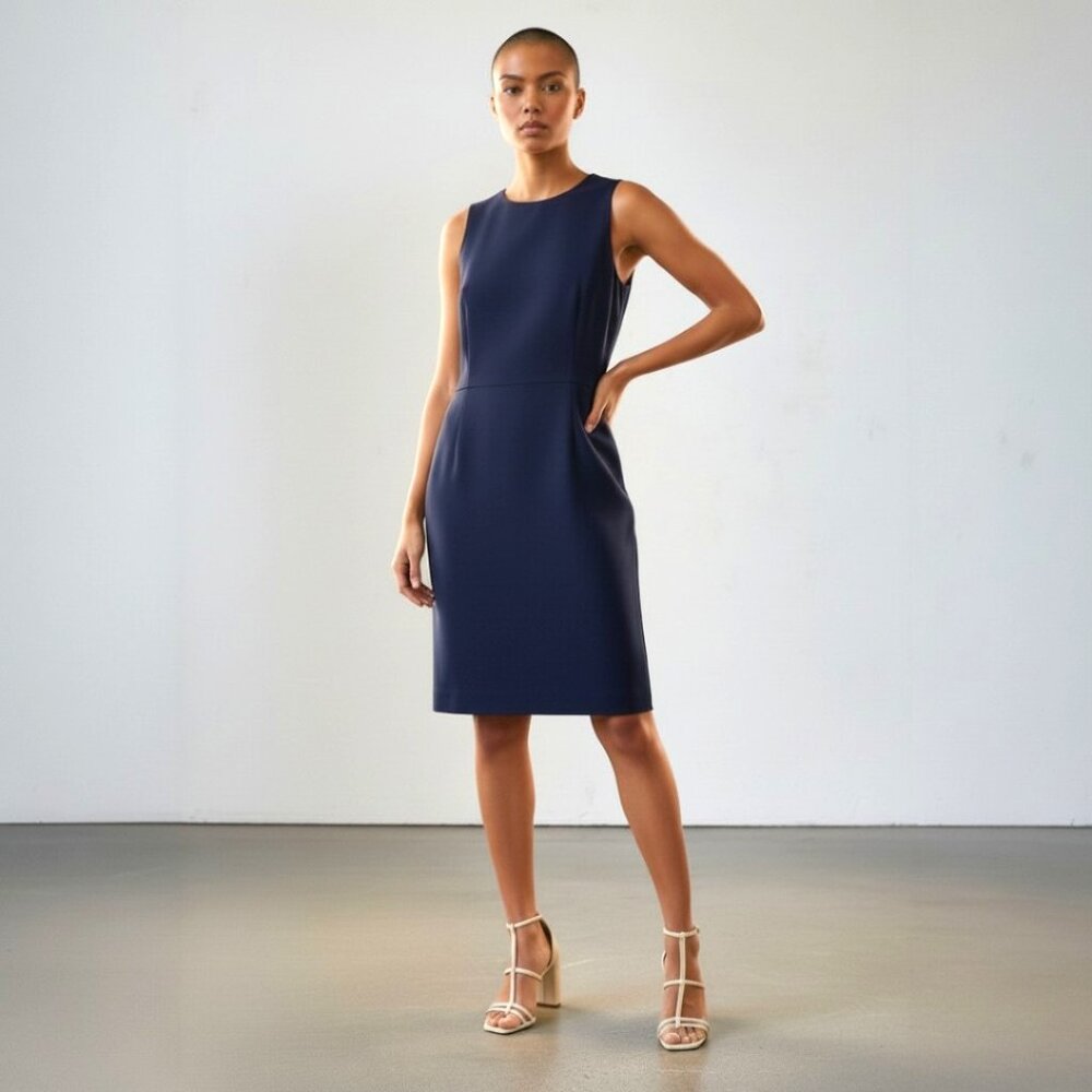 GAP "Serena" Sleeveless Ponte Knit Sheath Dress in Navy Blue - Size 0 - Like new